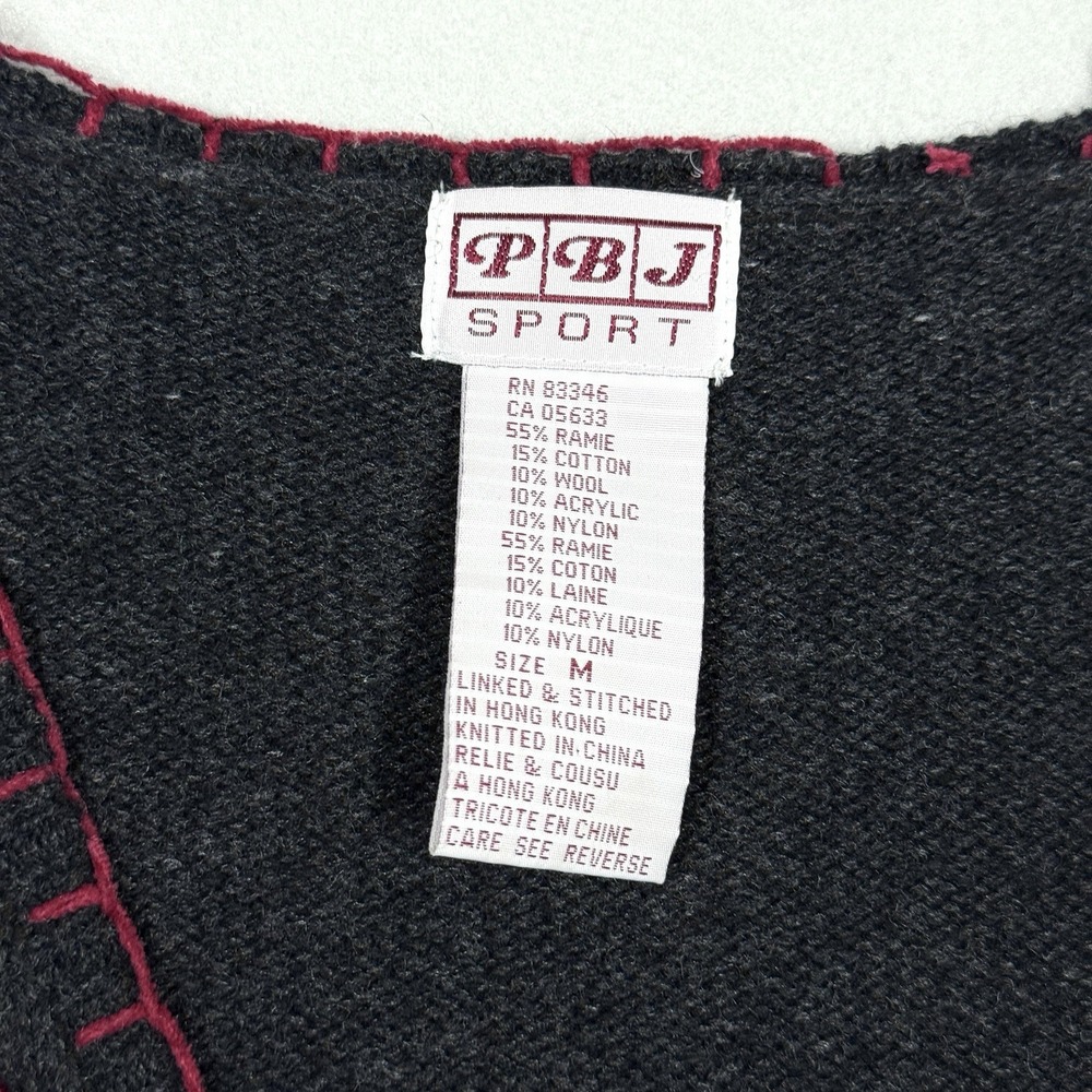 Vintage Christmas Sweater‎ Women Medium Cardigan Cardinal Holly Embroidered 90s - Picture 6 of 13